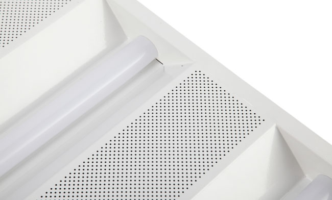 3.	華輝照明格柵燈盤燈體表面靜電噴涂處理，防腐性能好，不易磨損，使用30000小時不變色、不褪色。LED格柵燈盤廠家,產品有T8格柵燈盤，T5格柵燈盤，明裝格柵燈盤，暗裝格柵燈盤